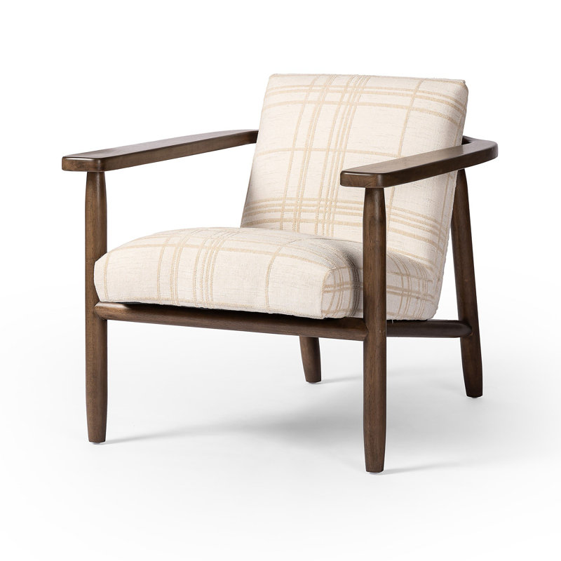 Arnett Armchair, Sheffield Ivory Grid Print