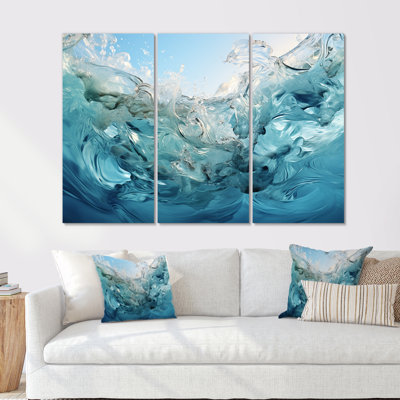 Ensemble d'art mural bleu marine et blanc Fusion III