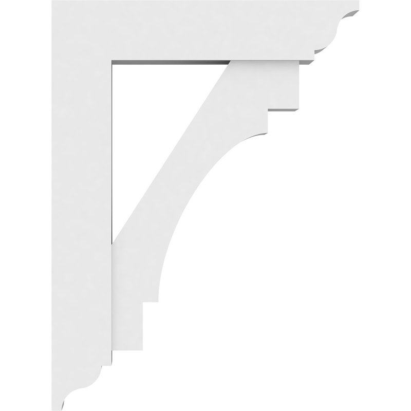 3"W x 18"D x 24"H Standard Merced Architectural Grade PVC Bracket with Traditional Ends, 24"H x 3"W x 18"D