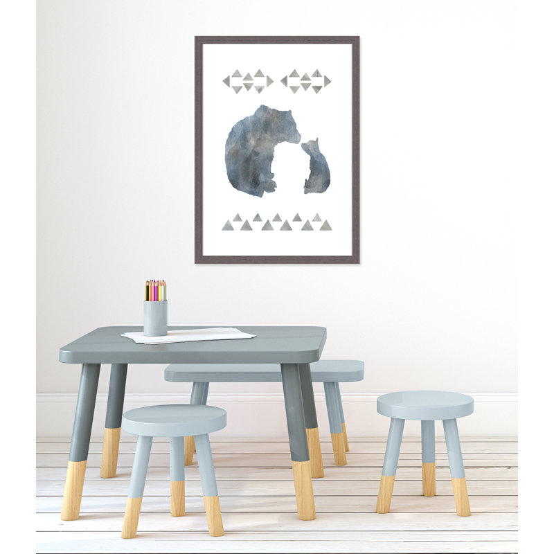 «Little Man Cave Bears», art encadré, H 34,5 po x l 24,5 po x P 0,63 po, Cadre gris
