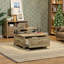 Table basse à plateau relevable avec rangement, P 41 po x l 22 po x H 20 po, structure en bois massif