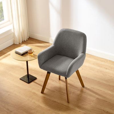 Rayshawn 22.83" W Linen Swivel Dining Chair