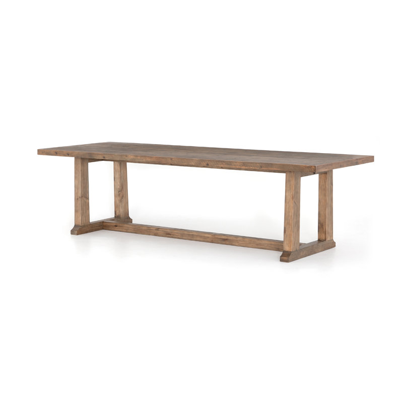Otto Pine Wood Dining Table, Waxed Pine, 30" H x 39.25" W x 110" L