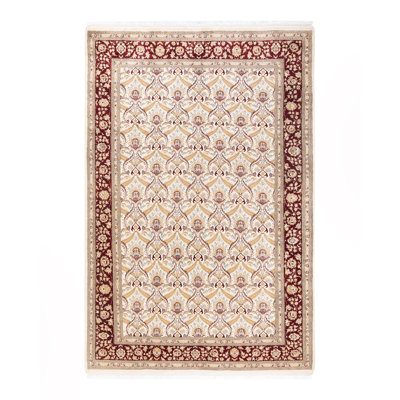 Tapis unique en laine noué à la main 6 pi 2 po x 9 pi 1 po nouvel âge Hayner
