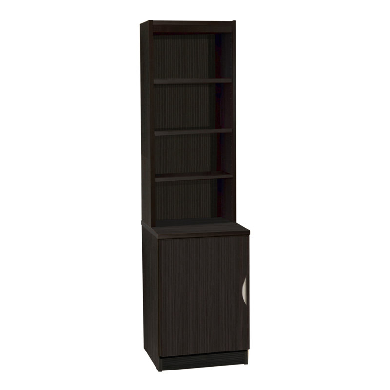 Archibald 1 -Door 3 -Shelf Storage Cabinet, Black Havana