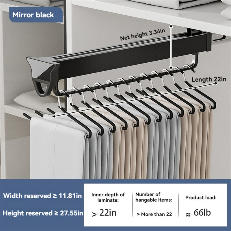 Extendable Trousers Rack With Slide Rail, 46 cm H x 30 cm W