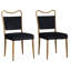 Chaise de salle à manger rembourrée en velours Mid-Century avec structure en métal grain de bois-1567952961-1567952963