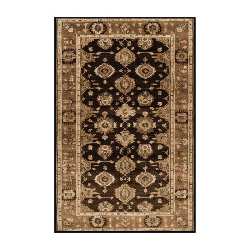 Tapis brun lavable à la machine, Rectangulaire 8 pi x 12 pi