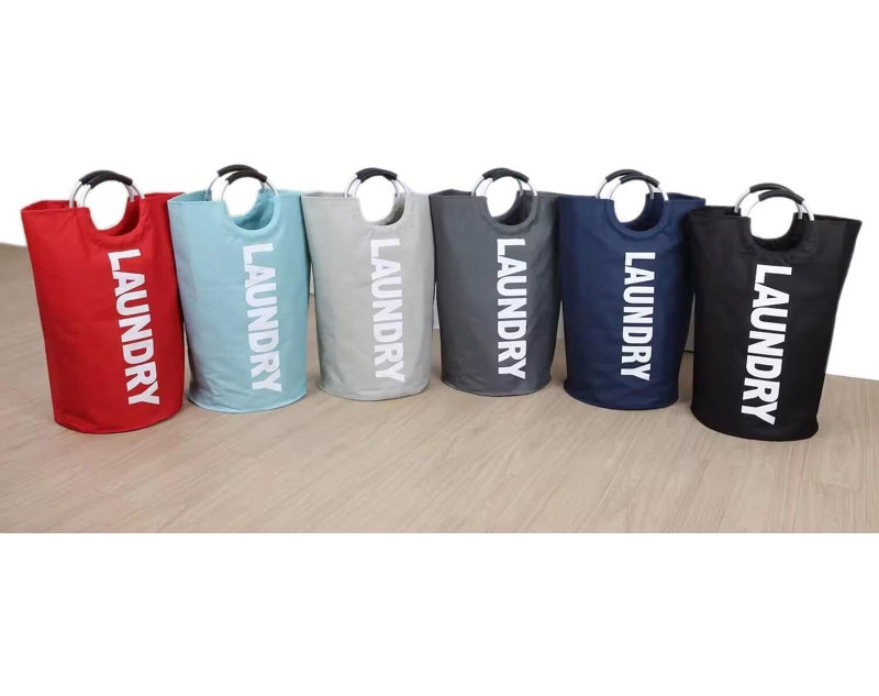 Anayely Fabric Laundry Bag with Handles, Navy