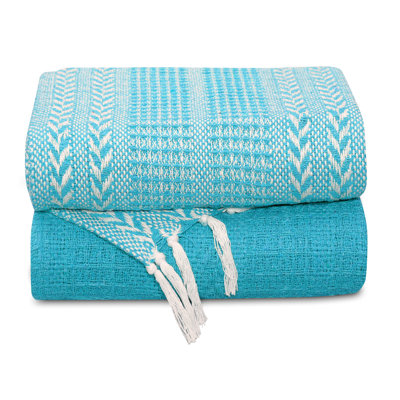 Hand-Woven Cotton Batik Throw Blankets - All-Season - 60" X 50" - Set Of 6
