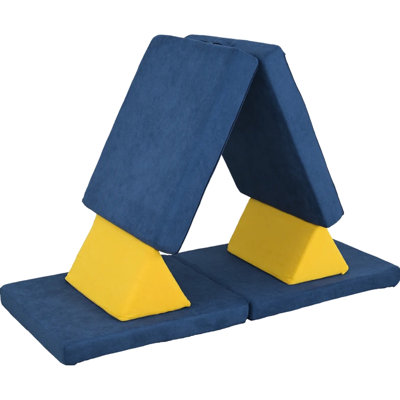 Six blocs d'escalade en mousse douce, revêtus de velours bleu, mousse 28D à haute élasticité, stimulant la créativité dans une conception jeune et facile d'entretien, L 59,1 po x l 26 po H 17,9 po, capacité de 132 lb pour la couleur,