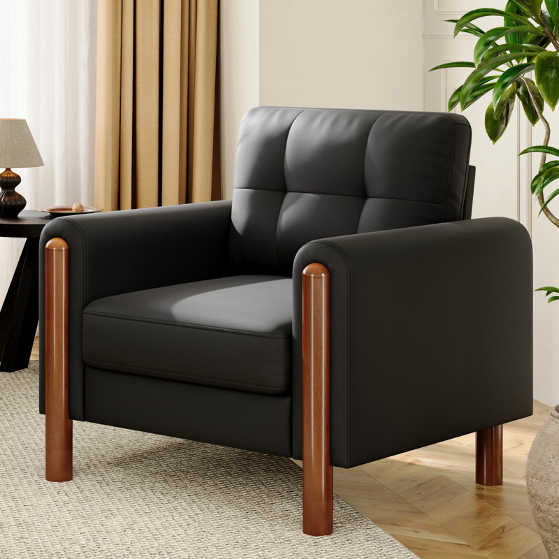 Fauteuil 35 po Mid-Century, Black