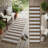 8' Runner Chocolate Striped Washable Non Skid Indoor Outdoor Runner Rug
