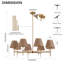 Luminaire suspendu en fer 8 rotin