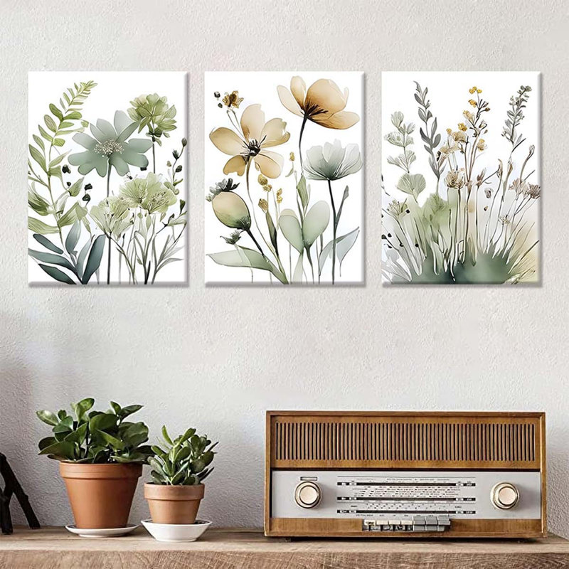 3 Piece Wrapped Canvas Print, 40 cm H x 90 cm W
