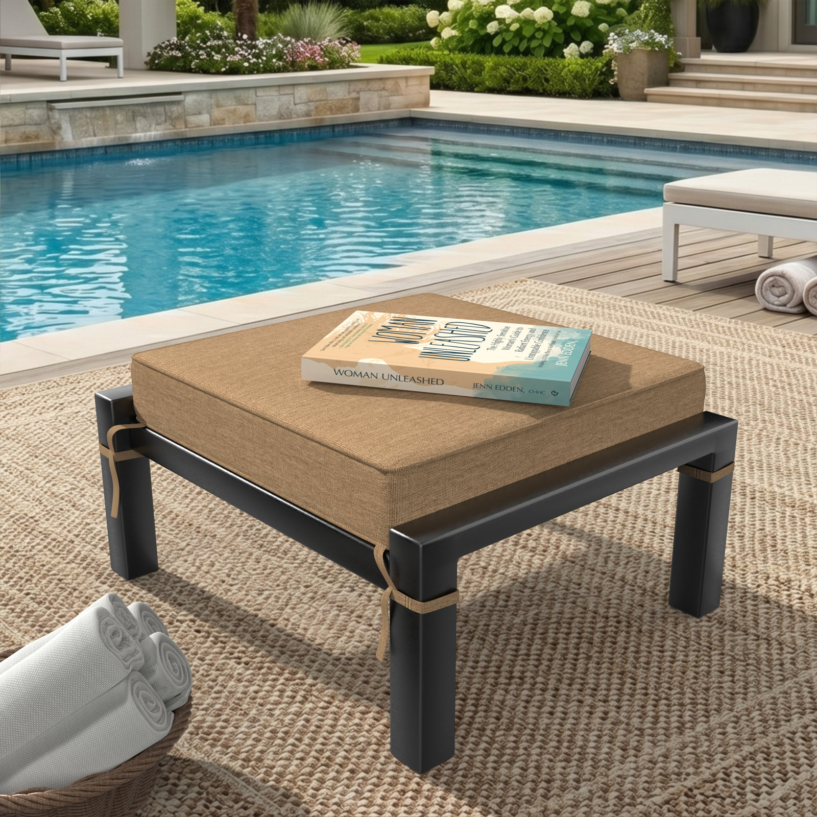 25" Sunbrella® Seat Cushion, Canvas Heather Beige Sunbrella® Canvas