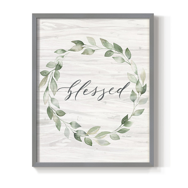 «Blessed Wreath», reproduction encadrée en bois massif, Gris, H 11 po x l 9 po