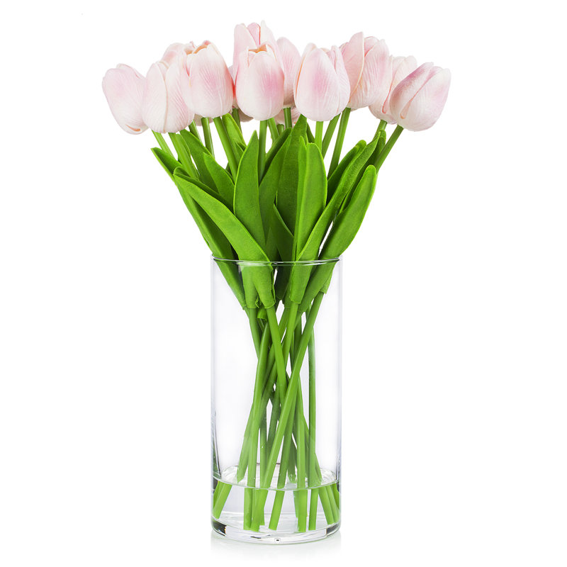 Pièce maîtresse de tulipes en vase, Rose