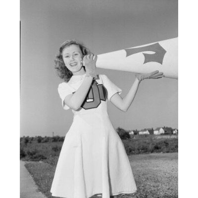 Posterazzi " Portrait Of Cheerleader With Megaphone "
