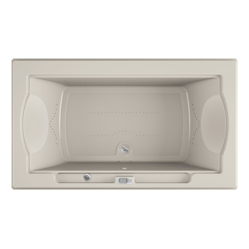 Fuzion® 72" x 42" Drop In/Undermount Air Acrylic Bathtub with Light, Oyster