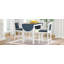 Ensemble de table de salle à manger 3 pièces en bois à hauteur de comptoir avec abattant et 2 chaises rembourrées pour petit espace-129598278-129598282-129598279-129598274