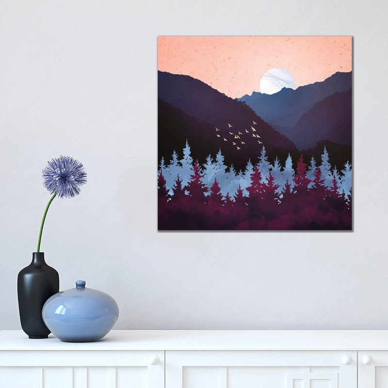 Mulberry Dusk - impression d'art graphique, Aucun mat, H 18 po x l 18 po x 1,5 po, Toile tendue