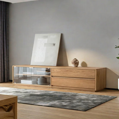 Meuble télé rétro en bois massif de style minimaliste