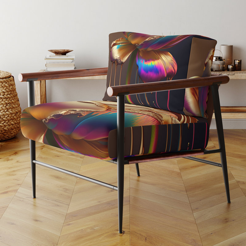 Dahlgreen - Chaise rembourrée d'appoint à formes abstraites, Noir, noir, noir, noir