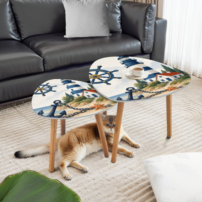 Ensemble de 2 tables basses gigognes Triangle