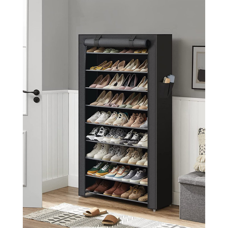 Shoe Rack, 63" H x 34.6" W x 11" D, Black