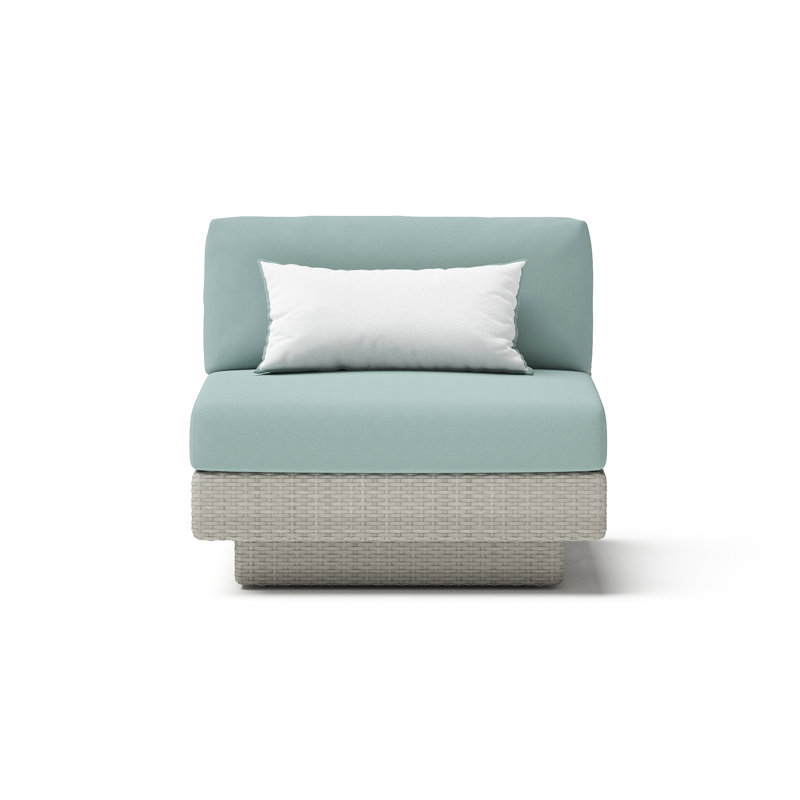 Winnie Outdoor Lounge Chair, Spa Blue Cushion/Gray Frame