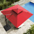 Parasol en porte-à-faux avec manivelle 132 po Winon, contrepoids inclus