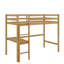 Lit mezzanine simple en bois d'hévéa avec barrière de sécurité, bureau intégré et échelle-190897269