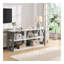 Console industrielle à 3 niveaux, 70,87 pouces, table d'entrée étroite, longue table de rangement avec entrée, salon, vestibule, couloir, blanc.-351738530