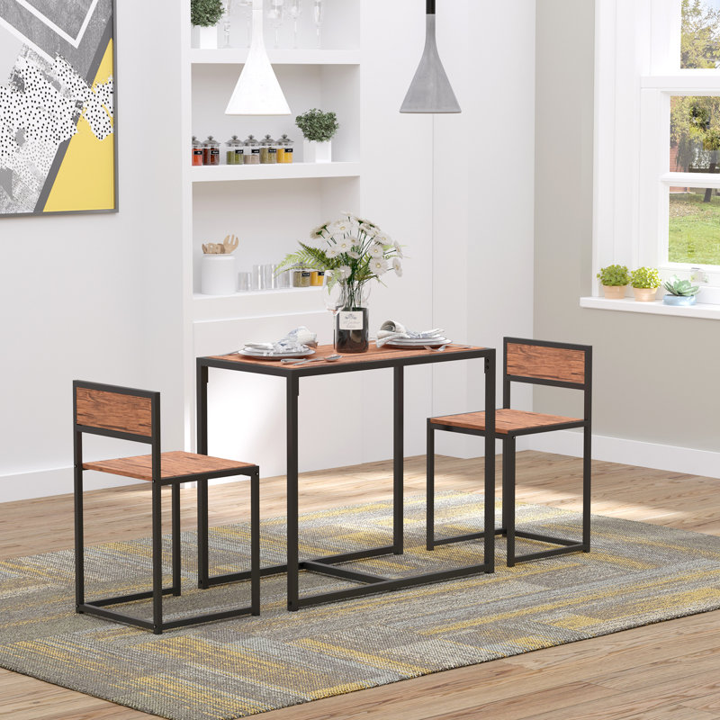 Ensemble de table de salle à manger 3 pièces pour 2 personnes, table de cuisine et chaises, ensembles de salle à manger pour petits espaces