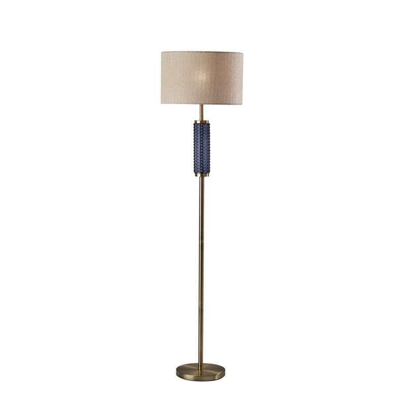 Lampe sur pied 64,5 po Portsmouth, Laiton / bleu