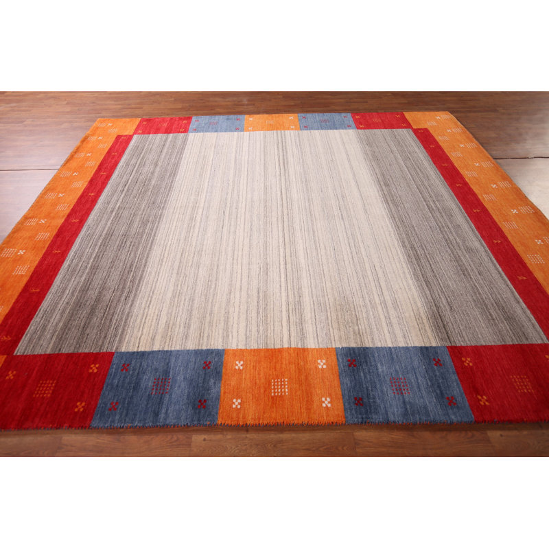 Striped Gabbeh Indian Area Rug