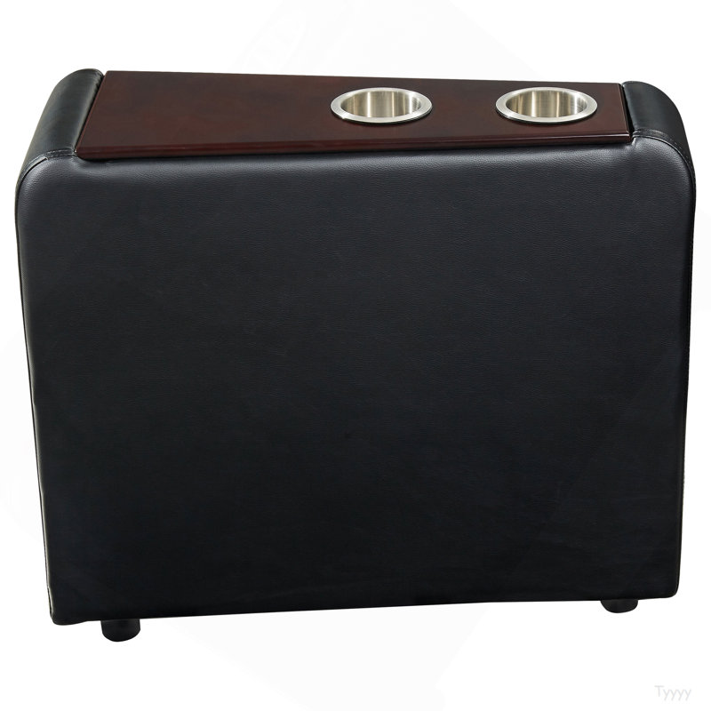 Nseluka Black Upholstered Home Theatre Storage Wedge Console
