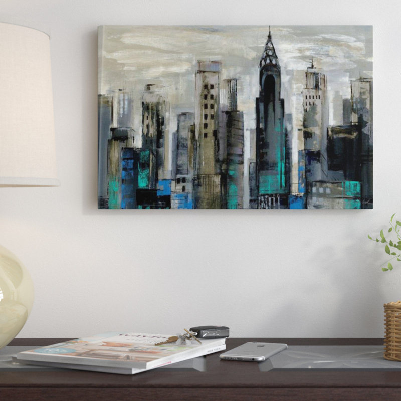 «New York Moment» par Silvia Vassileva - reproduction d'art sur papier, H 16 po x l 24 po x P 1 po, Papier encadré blanc
