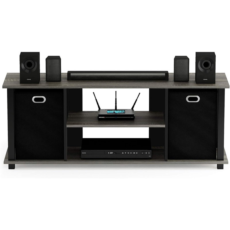 Econ Entertainment Center, French Oak Grey/Black/Black