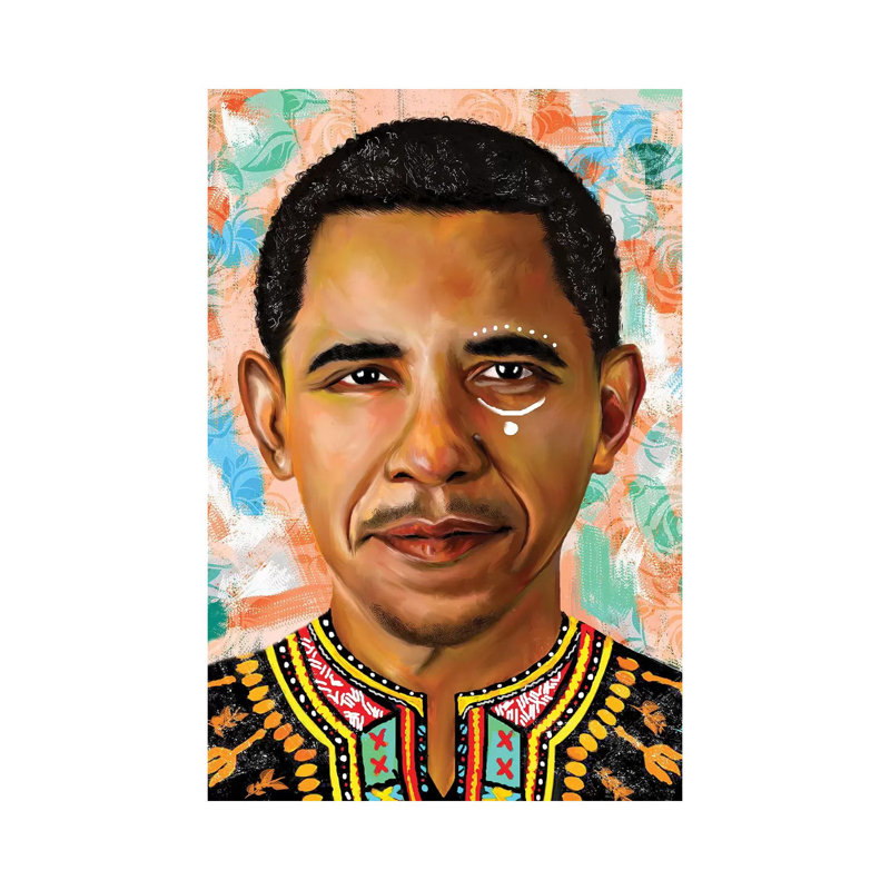 «Barack Obama» par Crixtover Edwin, impression sur toile tendue, H 12 po x l 8 po x P 0,75 po