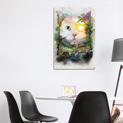 Day Cat 1 Piece Wrapped Canvas Painting