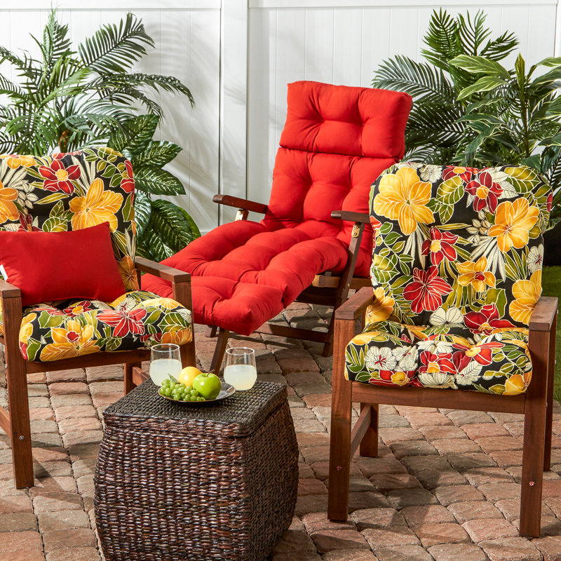 Lester Outdoor Chair Cushion, Aloha Black, 2, 21" H x 21" W x 21" D