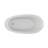 BRIA® 6734 Deck Mount Compatible Acrylic Freestanding Pure Air Chromatherapy Slipper Bath End Drain White with Chrome & White Toe Tap Drains