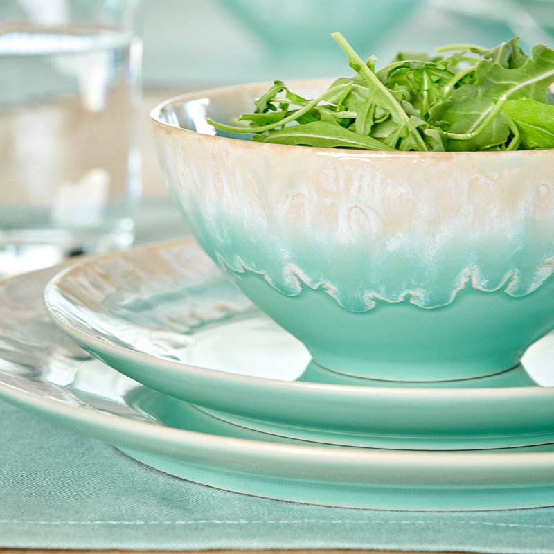 Taormina Fine Stoneware Salad/Dessert Plate, Aqua Blue