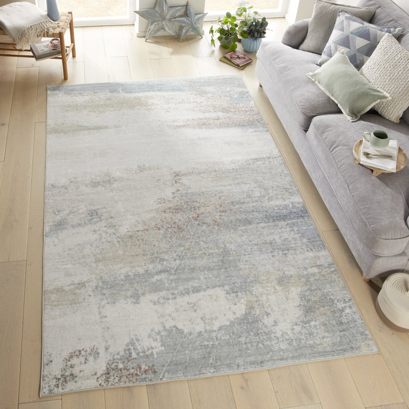 Abstract Light Multi Washable/Stain Guarded Area Rug, Rectangle 200 x 300 cm