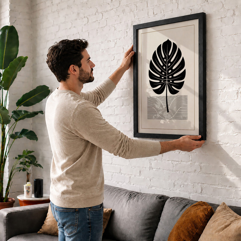 Monstera In Vase Botanical - Print, A4 - 29.7 x 21.0 cm, White