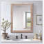 Miroir de salle de bain 22 po x 30 po avec cadre en perles pour un montage polyvalent et un décor élégant
