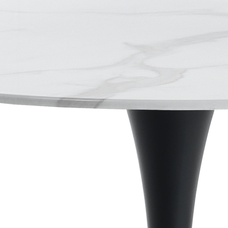Amaijah Round Glass Top Metal Base Dining Table