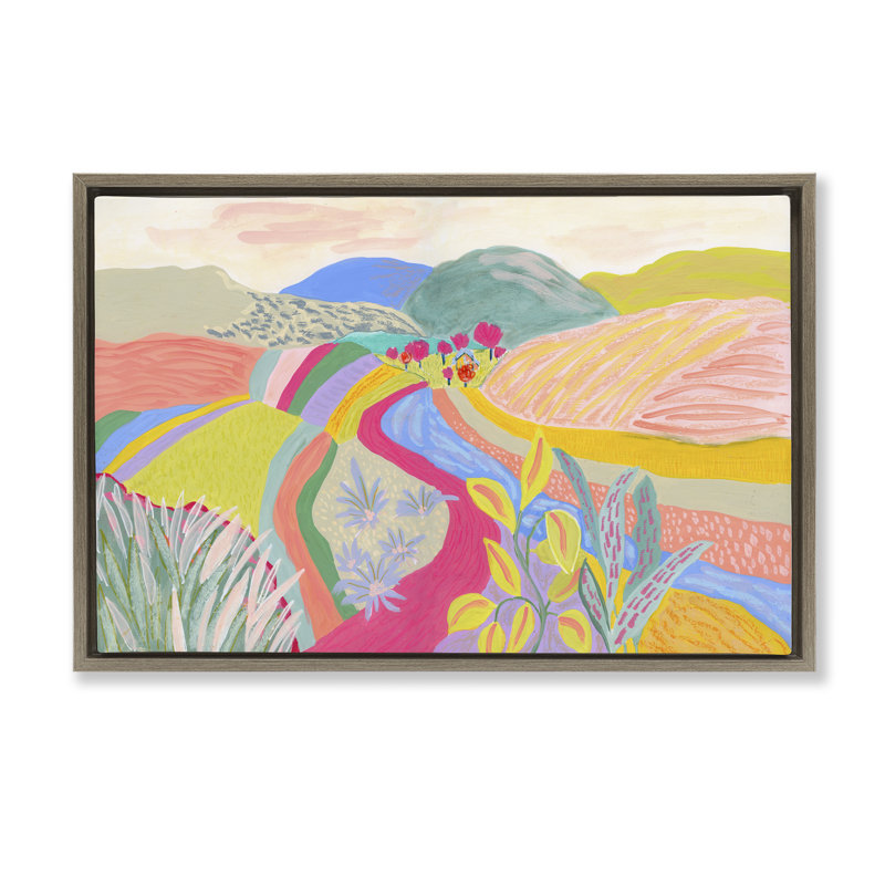 Toile flottante encadrée noire fantaisiste aux couleurs foncées par Suzanne Allard, Cadre flottant orme Montalcino